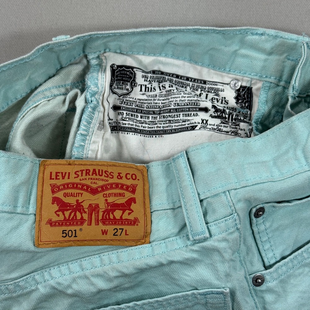 Light Aqua Women's Roll-Cuff Shorts - Picture 6 of 7